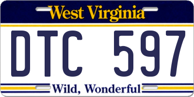 WV license plate DTC597