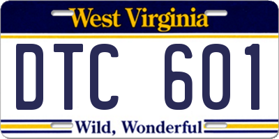 WV license plate DTC601