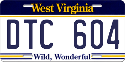 WV license plate DTC604