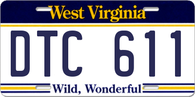 WV license plate DTC611