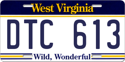 WV license plate DTC613