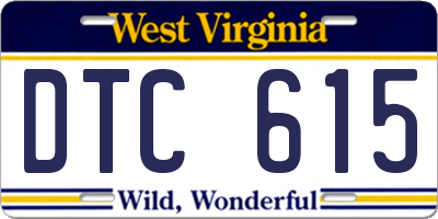 WV license plate DTC615