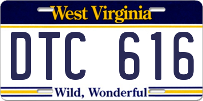 WV license plate DTC616