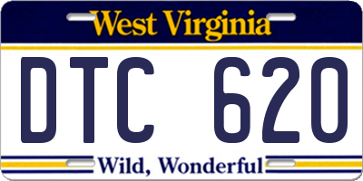 WV license plate DTC620
