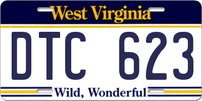 WV license plate DTC623