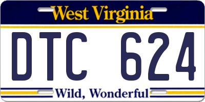 WV license plate DTC624