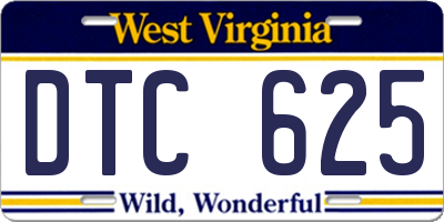 WV license plate DTC625