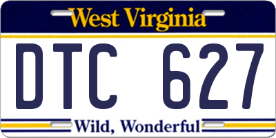 WV license plate DTC627