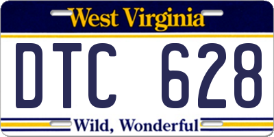 WV license plate DTC628