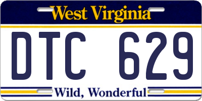 WV license plate DTC629