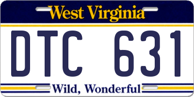 WV license plate DTC631