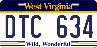 WV license plate DTC634