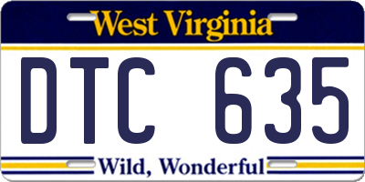 WV license plate DTC635