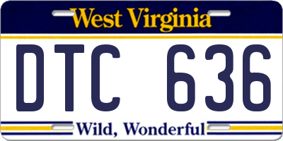 WV license plate DTC636