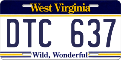 WV license plate DTC637