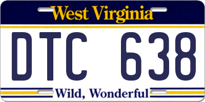 WV license plate DTC638