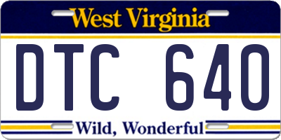 WV license plate DTC640