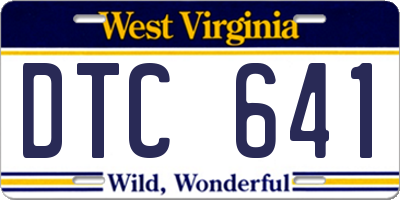 WV license plate DTC641