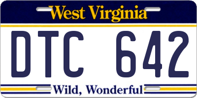 WV license plate DTC642