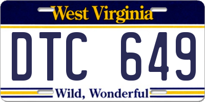 WV license plate DTC649