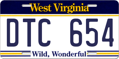 WV license plate DTC654