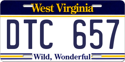 WV license plate DTC657