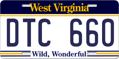 WV license plate DTC660