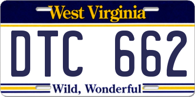 WV license plate DTC662