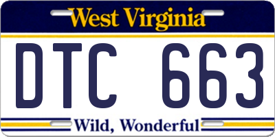 WV license plate DTC663