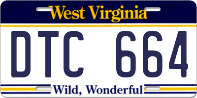 WV license plate DTC664