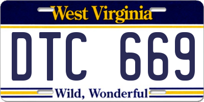 WV license plate DTC669