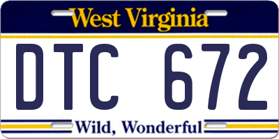 WV license plate DTC672