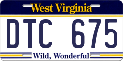 WV license plate DTC675