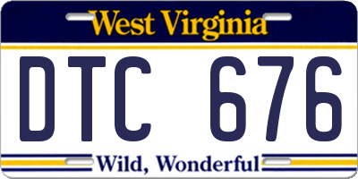 WV license plate DTC676