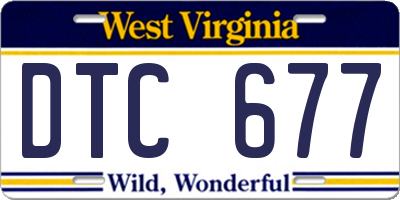 WV license plate DTC677