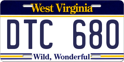 WV license plate DTC680