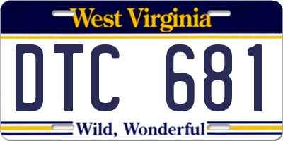 WV license plate DTC681