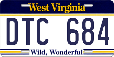 WV license plate DTC684