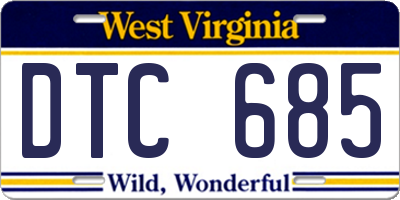 WV license plate DTC685