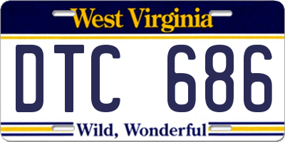 WV license plate DTC686