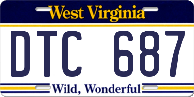 WV license plate DTC687