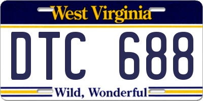 WV license plate DTC688