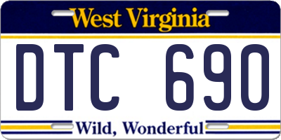 WV license plate DTC690