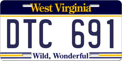 WV license plate DTC691