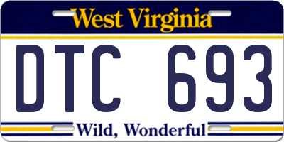 WV license plate DTC693