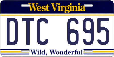 WV license plate DTC695