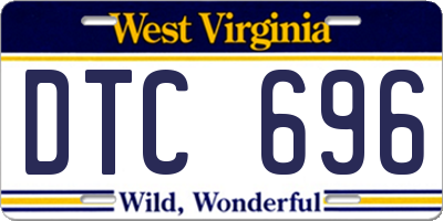 WV license plate DTC696