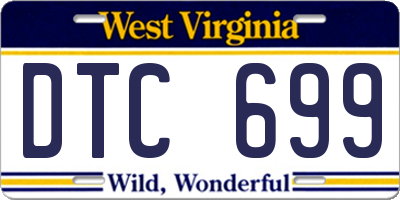 WV license plate DTC699