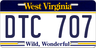 WV license plate DTC707