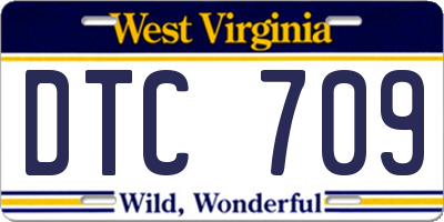 WV license plate DTC709